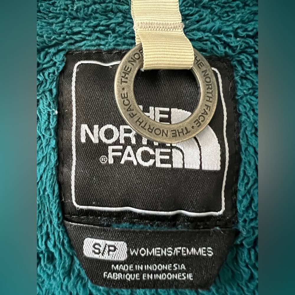 The North Face fleece full zip jacket w/hood women’s Sz S beautiful dark teal - Picture 3 of 16